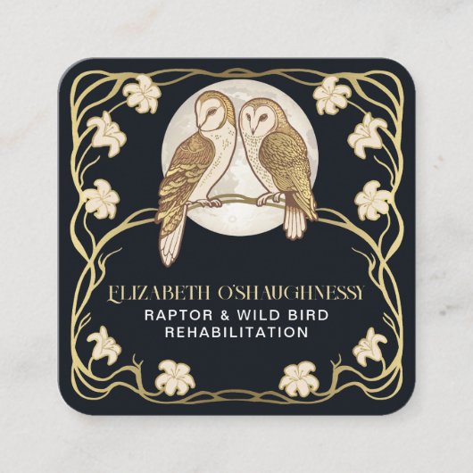 Jugendstil-Raptor-Vogelsanierung Quadratische Visitenkarte (Vorderseite)