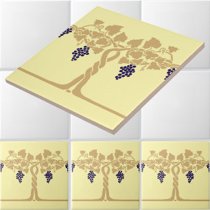 Jugendstil-Reben-Schablonen-Fries-Muster Fliese