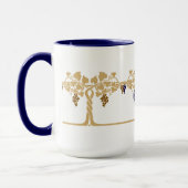 Jugendstil-Reben-Schablonen-Fries-Muster Tasse (Links)