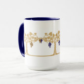 Jugendstil-Reben-Schablonen-Fries-Muster Tasse (Vorderseite Links)