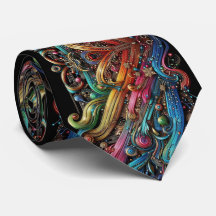 Jugendstil-Regenbogen-Schaltkreisplatine-Krawatte