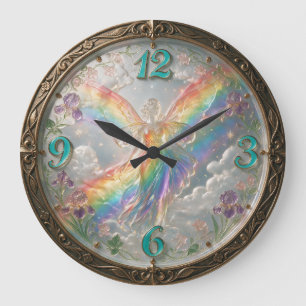 Jugendstil-Regenbogengöttin Iris Große Wanduhr