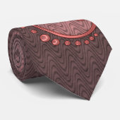 Jugendstil Retro Rosa und Braun Mit Monogramm Krawatte (Gerollt)