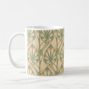 Jugendstil, Retro-Tapete-Design. Kaffeetasse