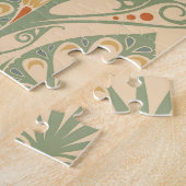 Jugendstil, Retro-Tapete-Design. Puzzle (Seite)