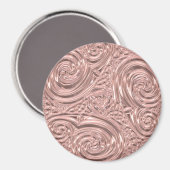 Jugendstil rosa elegante abstrakte viktorianisch magnet (Vorderseite/Rückseite)
