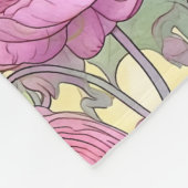Jugendstil-Rosa-Rainunculus Fleecedecke (Ecke)