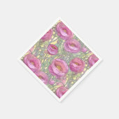 Jugendstil-Rosa-Rainunculus Serviette (Ecke)