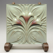 Jugendstil-Rosé-Alabaster-Blumenmuster Fliese