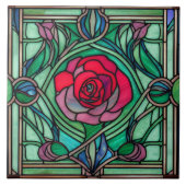 Jugendstil-Rose Fliese (Vorderseite)