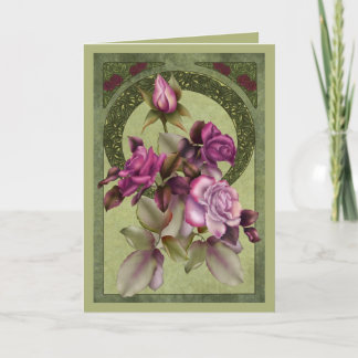 Jugendstil-Rose Karte
