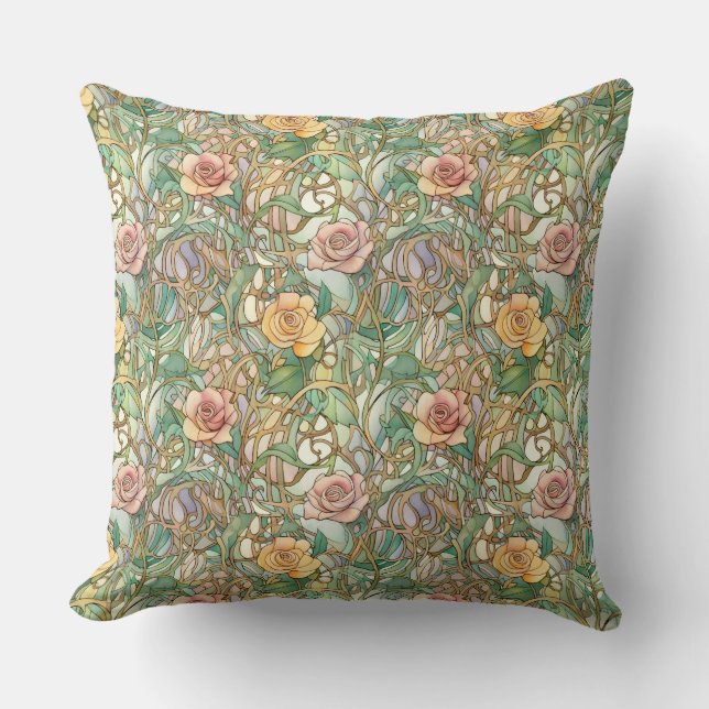 Jugendstil-Rose Kissen (Vorderseite)