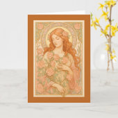 Jugendstil-Rose Maiden Karte (Gelbe Blume)