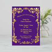 Jugendstil-Rose mit vergoldeter Folie Folieneinladung (Stehend vorne)