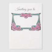 Jugendstil-Rose Pergament Einladungen (Vorderseite)