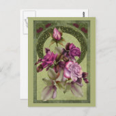 Jugendstil-Rose Postkarte (Vorne/Hinten)