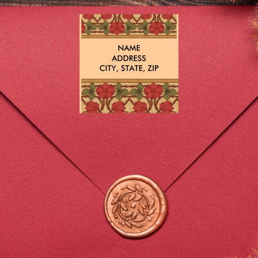 Jugendstil-Rose Quadratischer Aufkleber