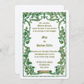 Jugendstil-Rose-Skulpturen Blumenstrauß Einladung (Vorne/Hinten)