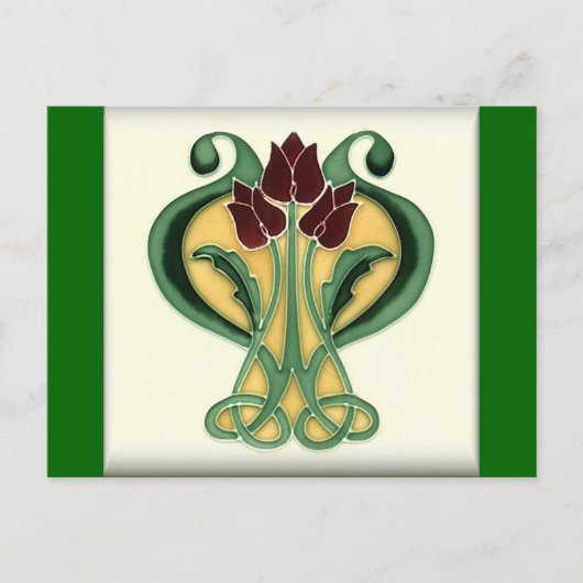 Jugendstil-Rose Tile Postkarte (Vorderseite)