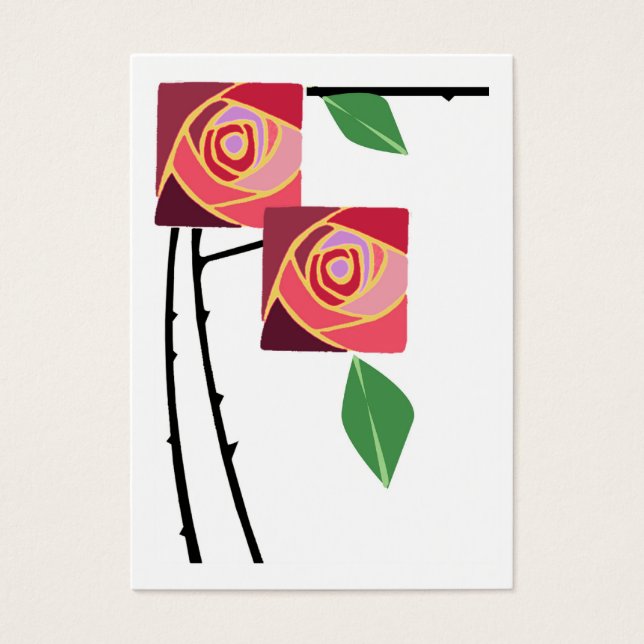Jugendstil-Rose und Dornen (Vorderseite)
