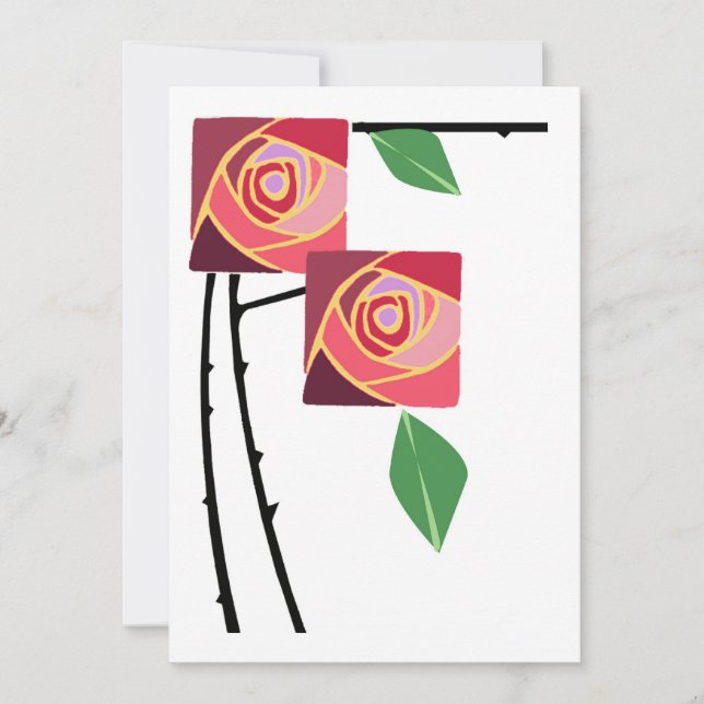 Jugendstil-Rose und Dornen (Vorderseite)