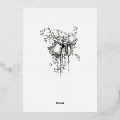 Jugendstil Rose Vine & Clover Border Wedding Folieneinladung (Rückseite)