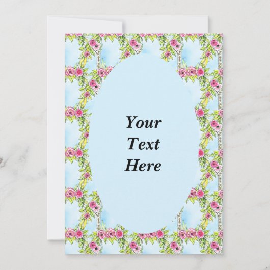 Jugendstil Rose Weave Muster Einladung (Vorderseite)