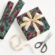 Jugendstil-Roségold-Teal-Geschenkverpackungspapier
