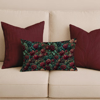 Jugendstil-Roségold-Teal-Lendenkissen Lendenkissen
