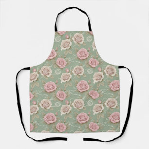 Jugendstil-Rosen in Schattierungen von Staubrosa Schürze