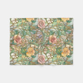 Jugendstil-Rosenmuster Fleecedecke (Vorderseite (Horizontal))