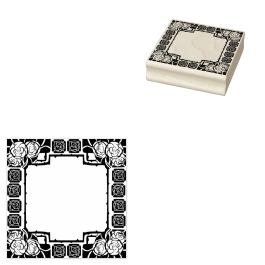 Jugendstil-Rosenrand-Stempel Gummistempel (Stempel)
