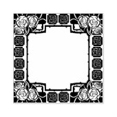 Jugendstil-Rosenrand-Stempel Gummistempel (Prägung)