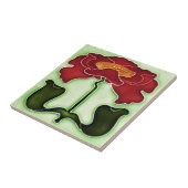 Jugendstil Rot und Grün Fliese (Seite)