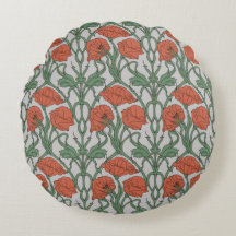 Jugendstil-Roter-Mohn-Blumenprint