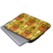 Jugendstil-Rotes-Tulpen-Blumenmuster Laptopschutzhülle (Vorne Knopf)
