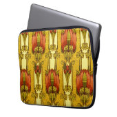 Jugendstil-Rotes-Tulpen-Blumenmuster Laptopschutzhülle (Vorderseite Links)