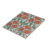 Jugendstil-Rotmohn-Blumenmuster Fliese (Seite)