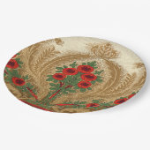 Jugendstil Runde Orangenblüten Sprünge Gestank Pappteller (Schrägansicht)