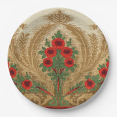 Jugendstil Runde Orangenblüten Sprünge Gestank Pappteller (Vorderseite)