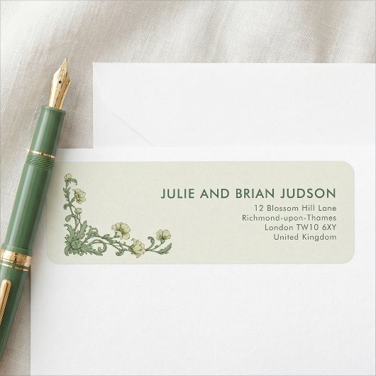 Jugendstil-Sage-Botanical-Floral-Rückseite