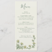 Jugendstil-Salbei-Blumenrand-Hochzeitsmenü Menükarte (Vorderseite)