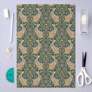 Jugendstil Salbei Grün & Blau Florales Kaninchen Seidenpapier