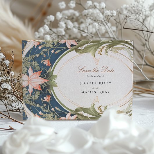 Jugendstil - Save the Date Hochzeit Einladung