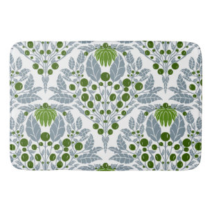 Jugendstil-Schiefer & Grüne Vintage Blumenschal Badematte