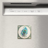 Jugendstil Schillernde Pfauenfeder Magnet (In Situ (Geschirrspüler))