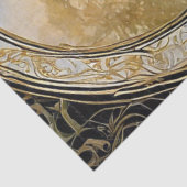 Jugendstil-Schloss Floral Blue n Gold Ephemera 2B Seidenpapier (Ausschnitt)