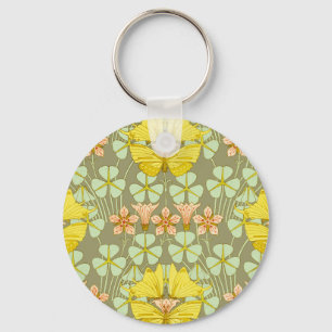 Jugendstil Schmetterling Floral Botanik  Schlüsselanhänger