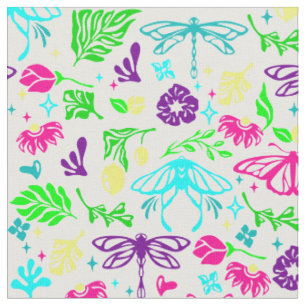 Jugendstil Schmetterling Libelle antik floral Stoff