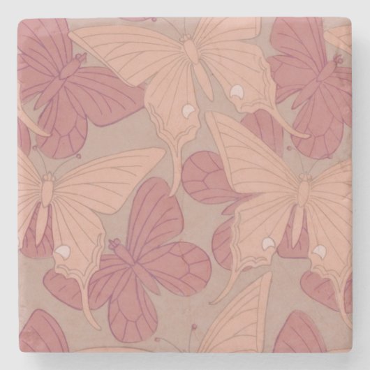 Jugendstil Schmetterling Steinuntersetzer (Vorderseite)